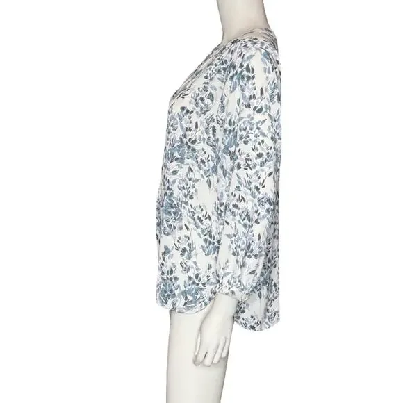 NYDJ Semisheer Pintuck Blouse in Frosted Willow Women’s Sz M - Picture 3 of 8